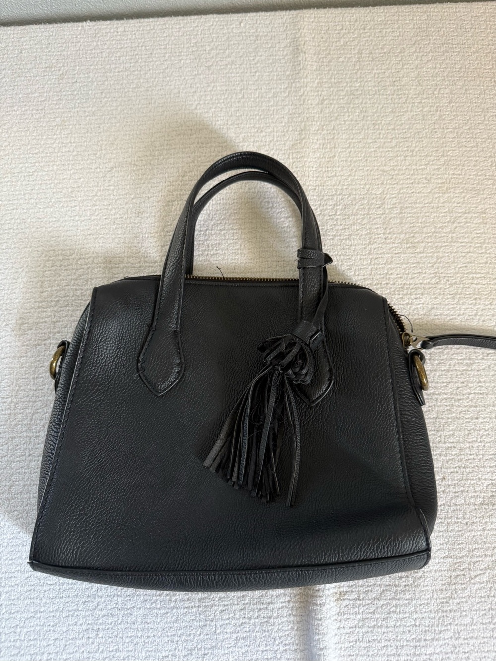 Universal Thread Black Satchel with Tassel
